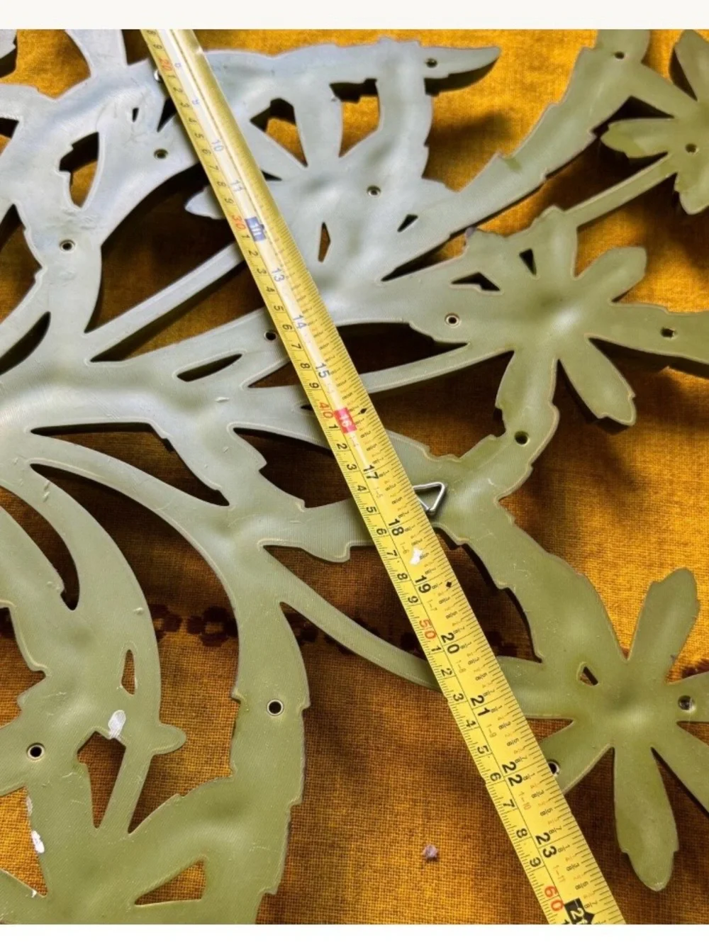Syroco Floral HUGE Wall Hanging Retro 1962 Flower Power Decor VTG Green/Yellow - Picture 3 of 3